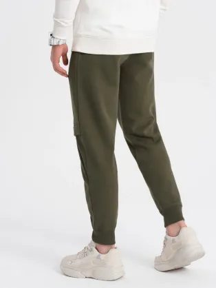 Basic olivové pánske tepláky V2 PABS-0104