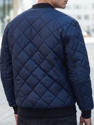 Klasický tmavo modrý sveter s okrúhlym výstrihom V9 SWBS-0106