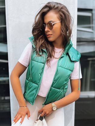 Dámska športová zelená prešívaná vesta Oshe