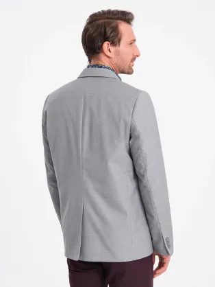 Trendy šedá elegantná vesta V3 BLZV-0112