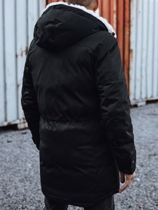 Béžová pánska zimná parka s kožušinou