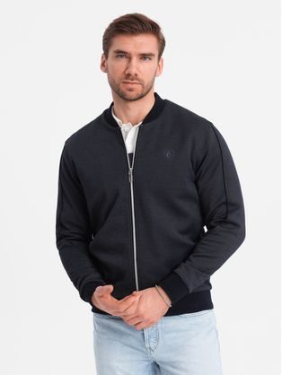 Trendy tmavo modrá bomber bunda V1 JANP-0153