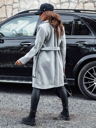 Dlhý dámsky olivový oversize kabát Linnore