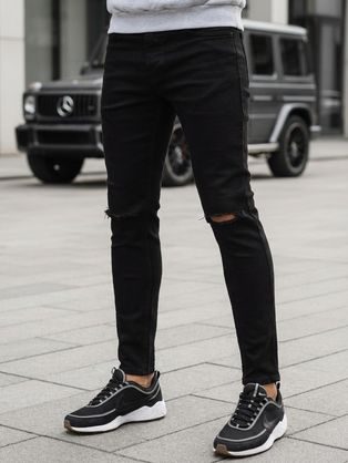 Čierne trendové rifle s dierami