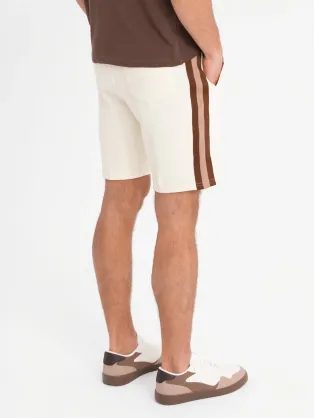 Pánske béžové chinos šortky s lemom V11 SRCS-0197