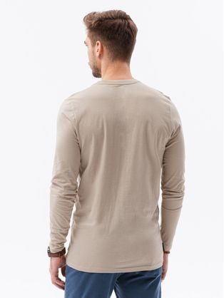 Klasické béžové tričko s dlhým rukávom L138