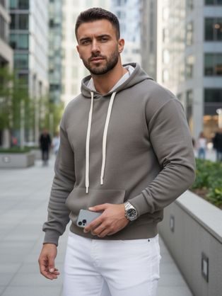 Zaujímavá khaki bomber mikina V1 SSZP-0215