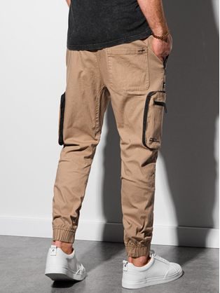 Trendové jogger nohavice v hnedej farbe P960