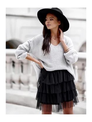Módna béžová mini sukňa GLR017