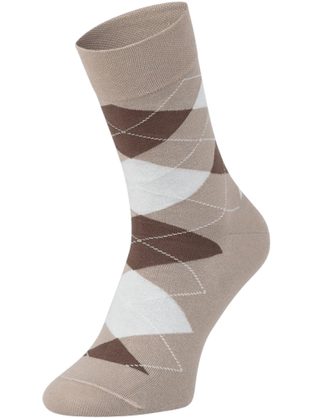 Béžové vzorované pánske ponožky