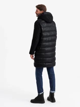 Nadčasová prešívaná šedá pánska parka V2 JALJ-0201