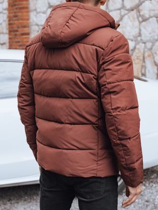 Nadčasová čierna zimná bunda s kapucňou