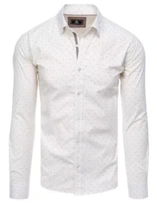 Elegantná vzorovaná košeľa v bielej farbe