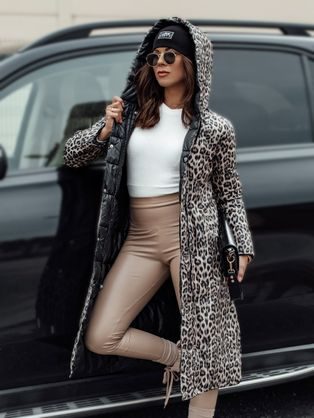 Dámska obojstranná čierna bunda so vzorom Velvetti