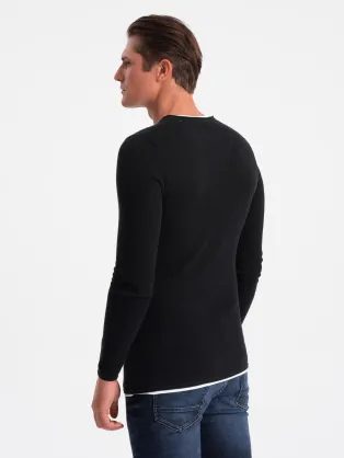 Trendy čierny polorolák V1 SWTN-0100