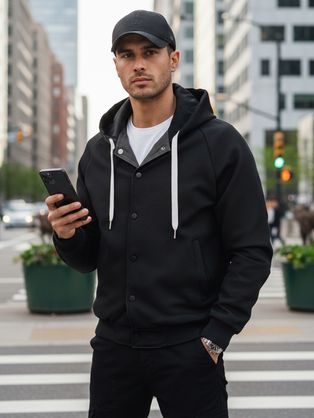 Džínsové kraťasy pre mužov sivé v3 om-srds-0134