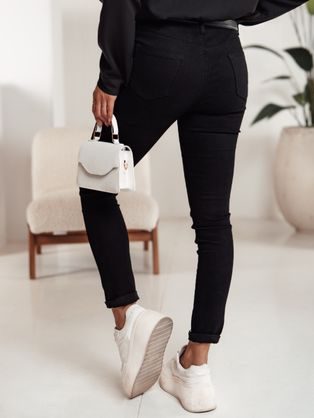 Trendy dámske čierne rifle Slimlegs