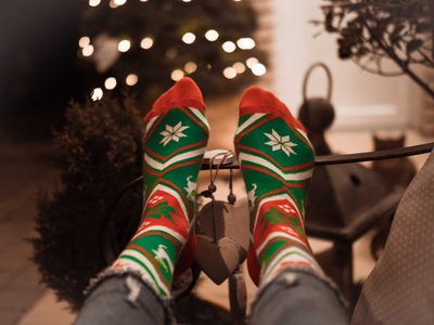 pánske ponožky s vianočným motívom