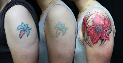 tetovanie na ruke - farebný kvet