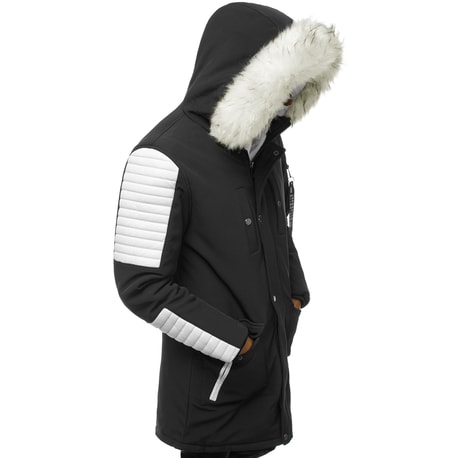 Štýlová pánska zimná čierno-biela bunda O/5832Z