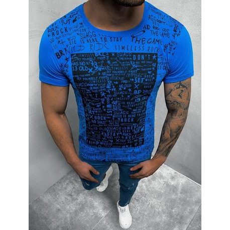 Nebesky modré tričko so štýlovou potlačou O/1173Z