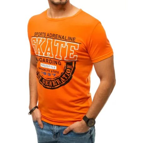 Tričko v pomarančovej farbe s potlačou SKATE