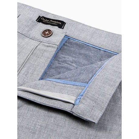 Elegantné pánske chinos nohavice svetlo šedé P832
