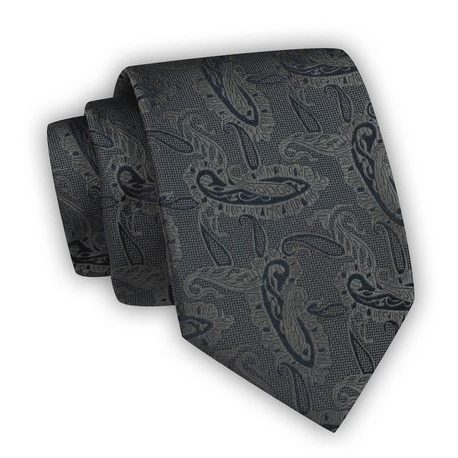 Grafitová kravata so vzorom Chattier