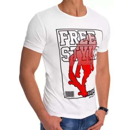 Trendové biele tričko s potlačou Free Style