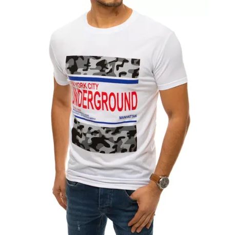 Trendové biele tričko s potlačou Underground