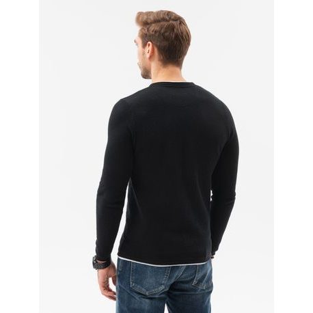 Čierny bavlnený pánsky sveter E121