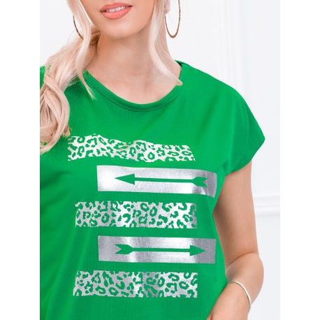 Zaujímavé dámske tmavo zelené tričko s potlačou  SLR025