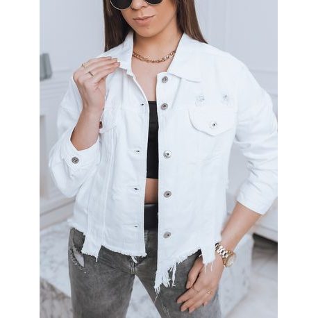 Dámska biela džínsová bunda v modernom prevedení