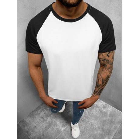 Bielo-čierne pohodlné tričko JS/8T82/1