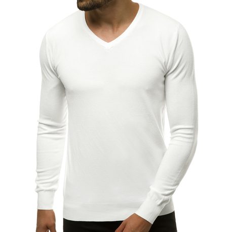 Biely jednoduchý sveter TMK/YY03/2Z