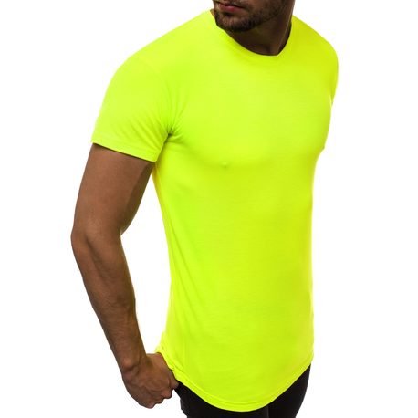 Štýlové neónovo-žlté predĺžené tričko O/1261X