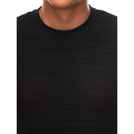 Bavlnený sveter v čiernej farbe E208