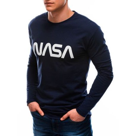 Granátové bavlnené tričko s dlhým rukávom Nasa L143