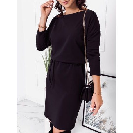 Trendové dámske šaty v čiernej farbe DLR048