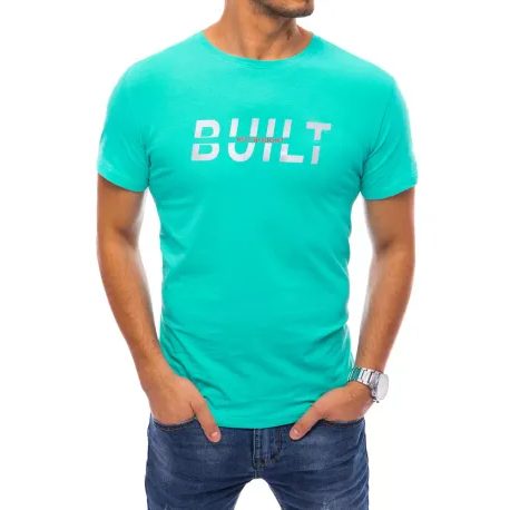Zelené tričko s nápisom Built