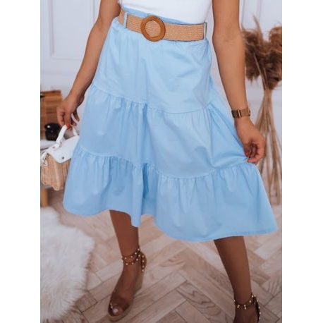 Trendy midi sukňa Randina v blankytne modrej farbe