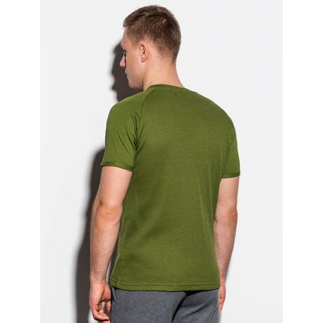 Jednoduché tričko v olivovej farbe S1182