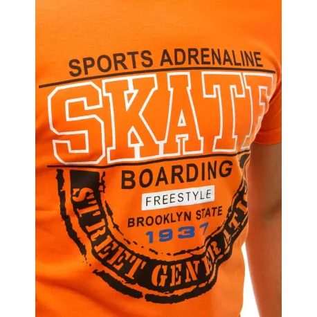 Tričko v pomarančovej farbe s potlačou SKATE