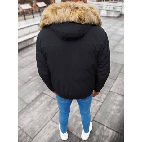 Čierna zimná bunda s kapucňou JS/M2019/392Z