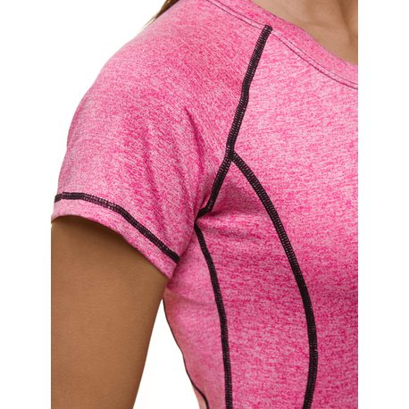 Dámske trendy ružové tričko bez potlače JS/A2158