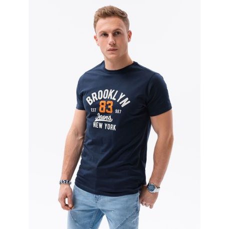 Pohodlné granátové tričko s potlačou Brooklyn S1434 V-19A