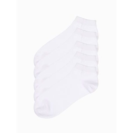 Biele členkové bavlnené ponožky U249 (5 ks)