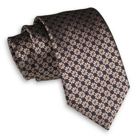 Béžovo-granátová kravata s kvetinovým vzorom Alties