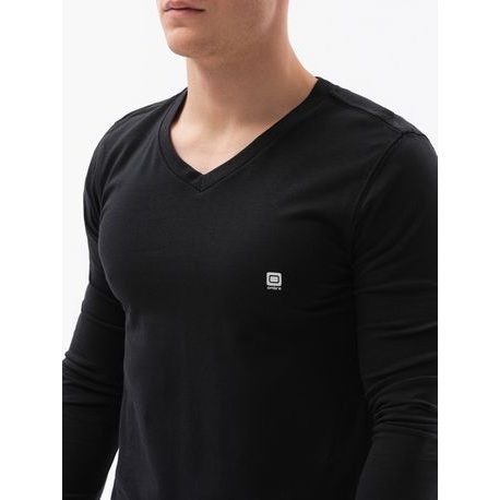 Jedinečné čierne tričko s dlhým rukávom L134