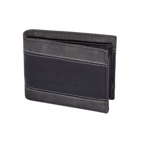 Prešívaná moderná čierna peňaženka